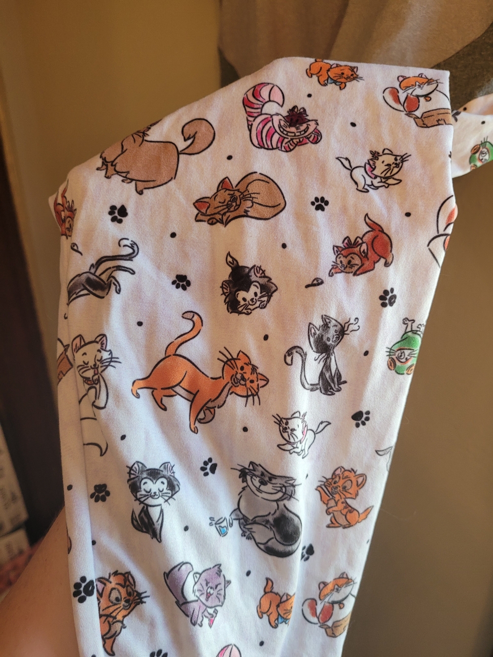 Disney Parks Cat Print Leggings With Gray Top Size XL